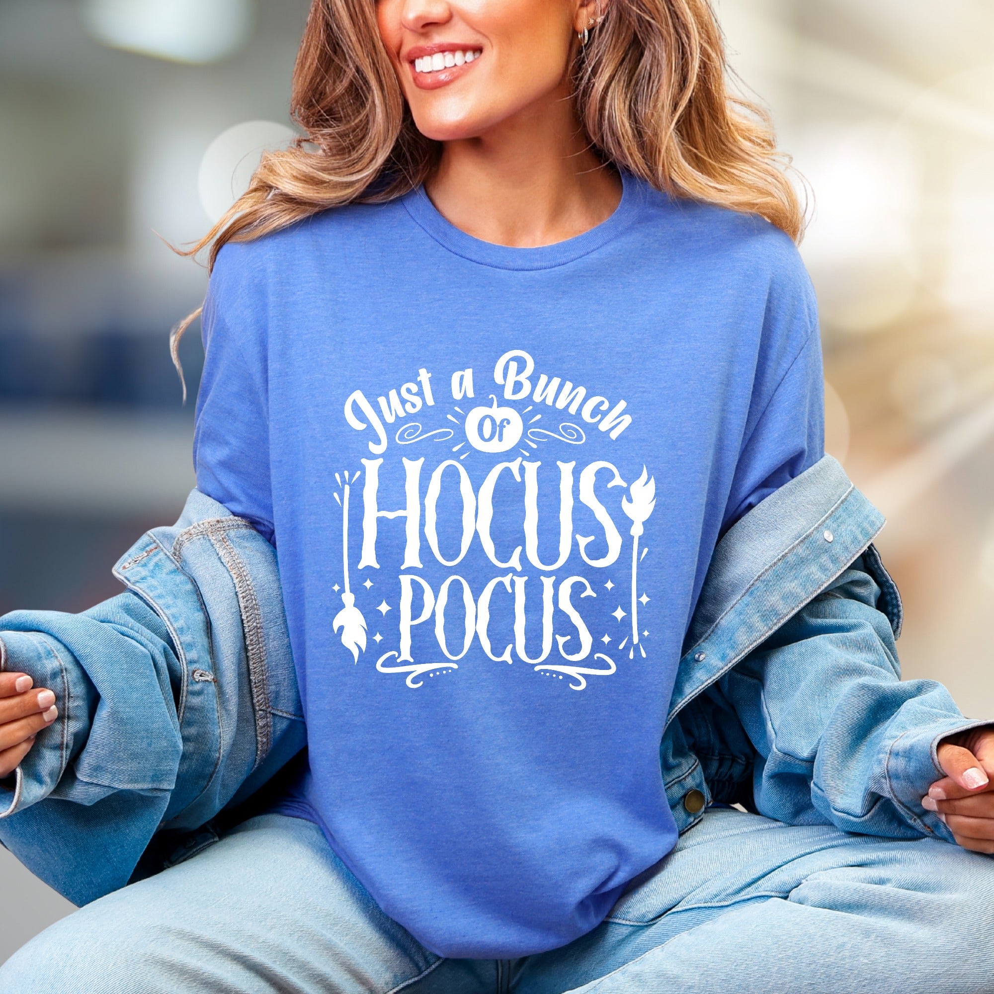 "Just a Bunch of Hocus Pocus" Halloween Graphic Tee, a Spooky Pick for Festive Fans