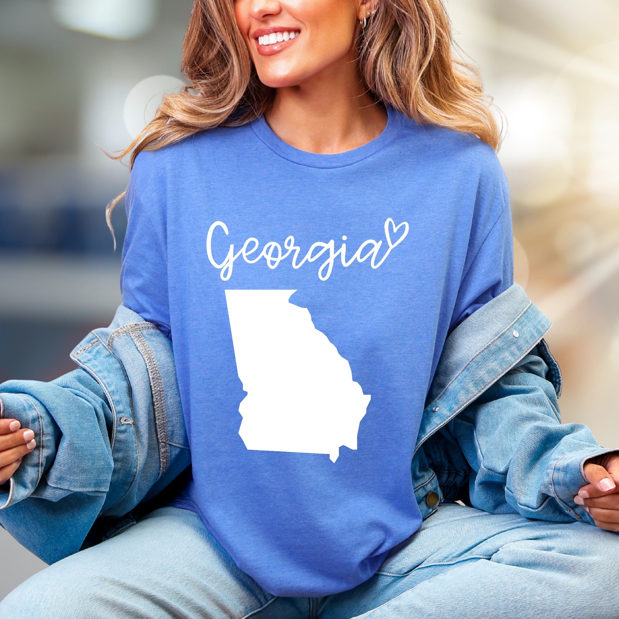 "Georgia" State Outline Graphic Tee, a Southern Pride Pick for Travelers