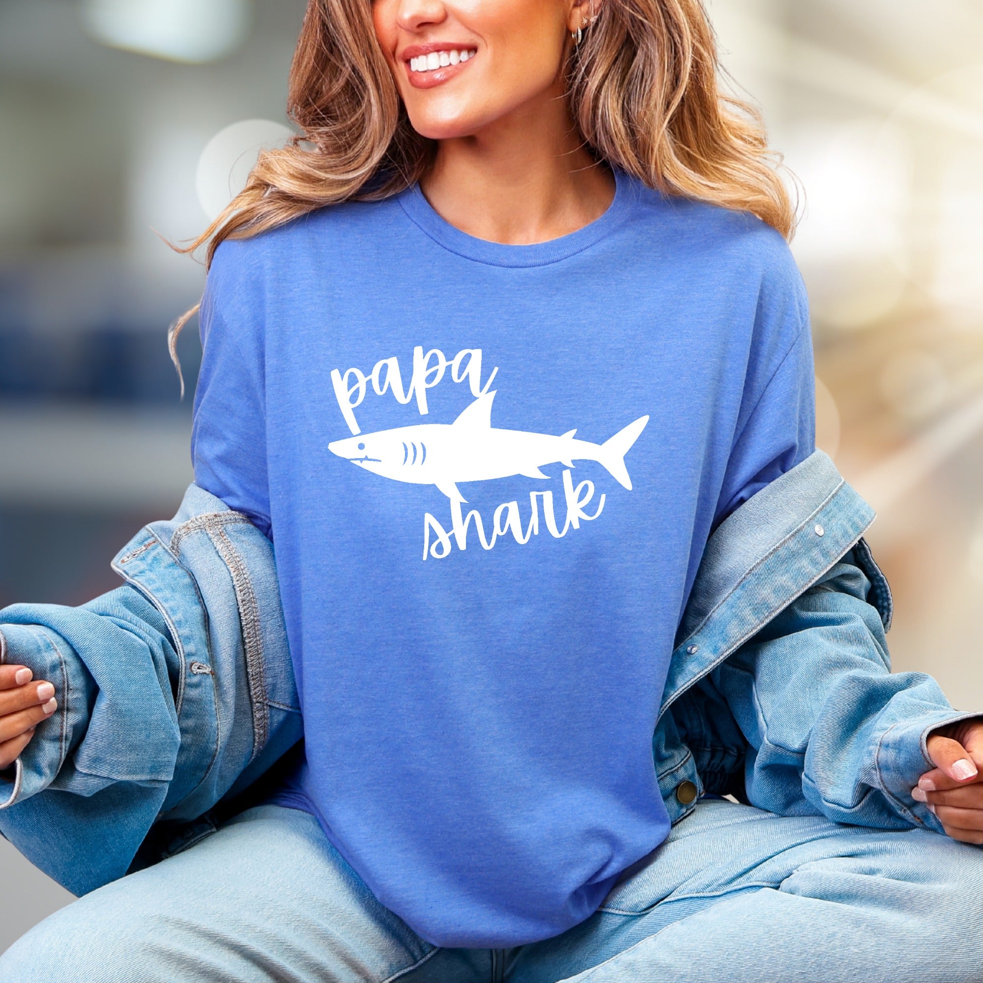 "Papa Shark" Graphic Tee, a Shark-Themed Pick for Doting Dads