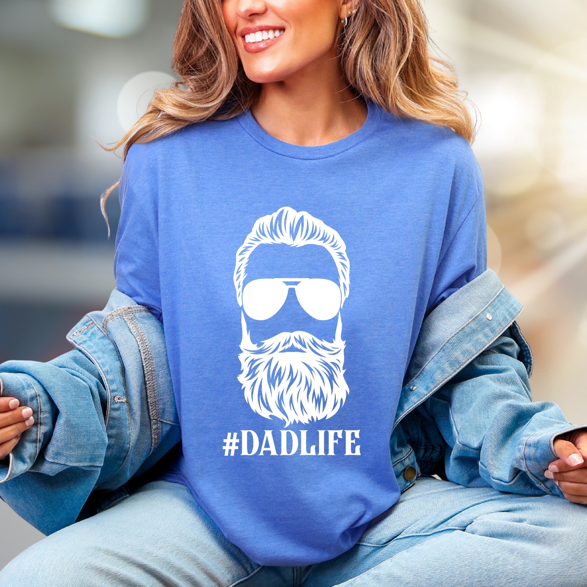 "#DADLIFE" Bearded Guy Graphic Tee, a Father's Day Pick for Cool Dads