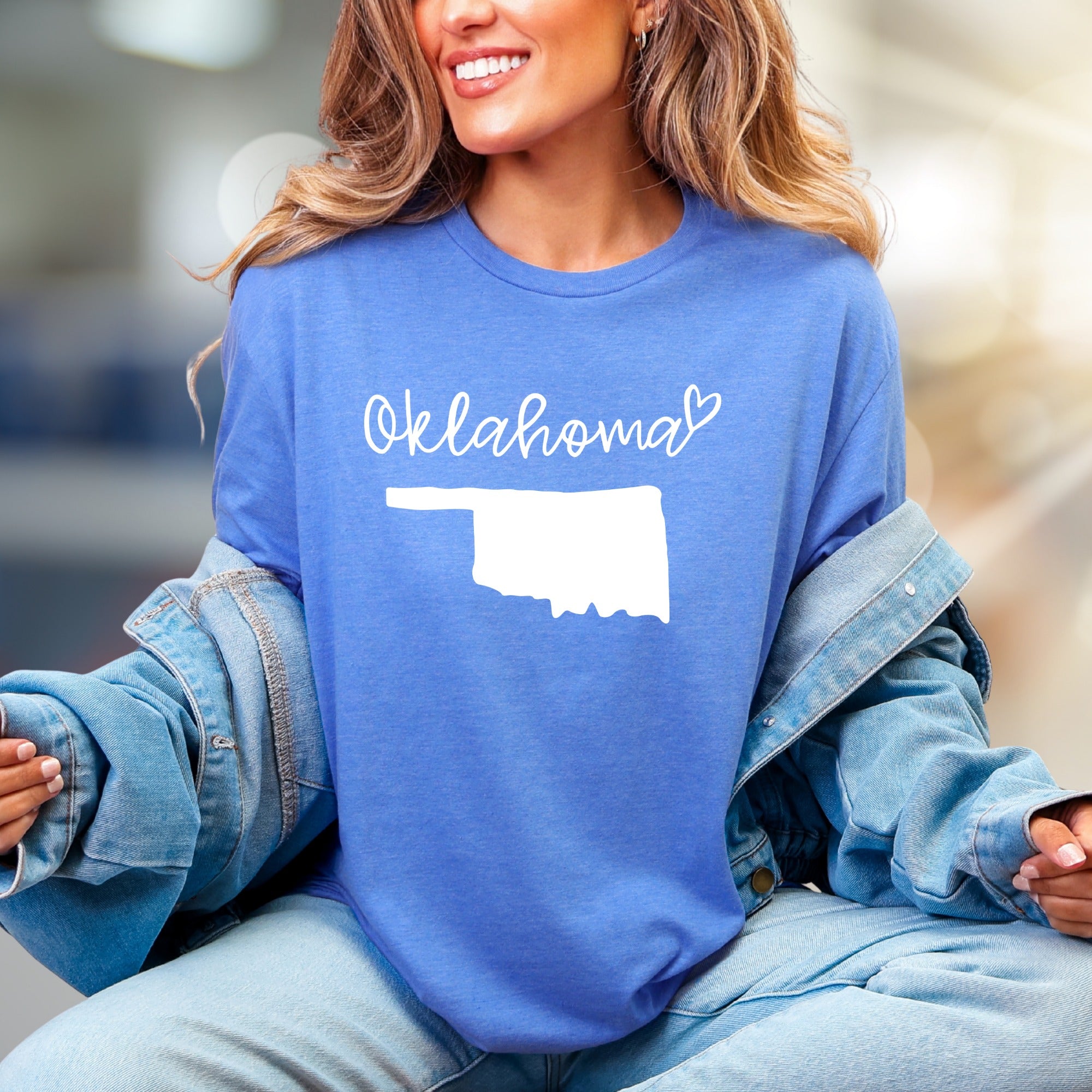 "Oklahoma" State Map Graphic Tee, a Hometown Pride Pick for State Lovers