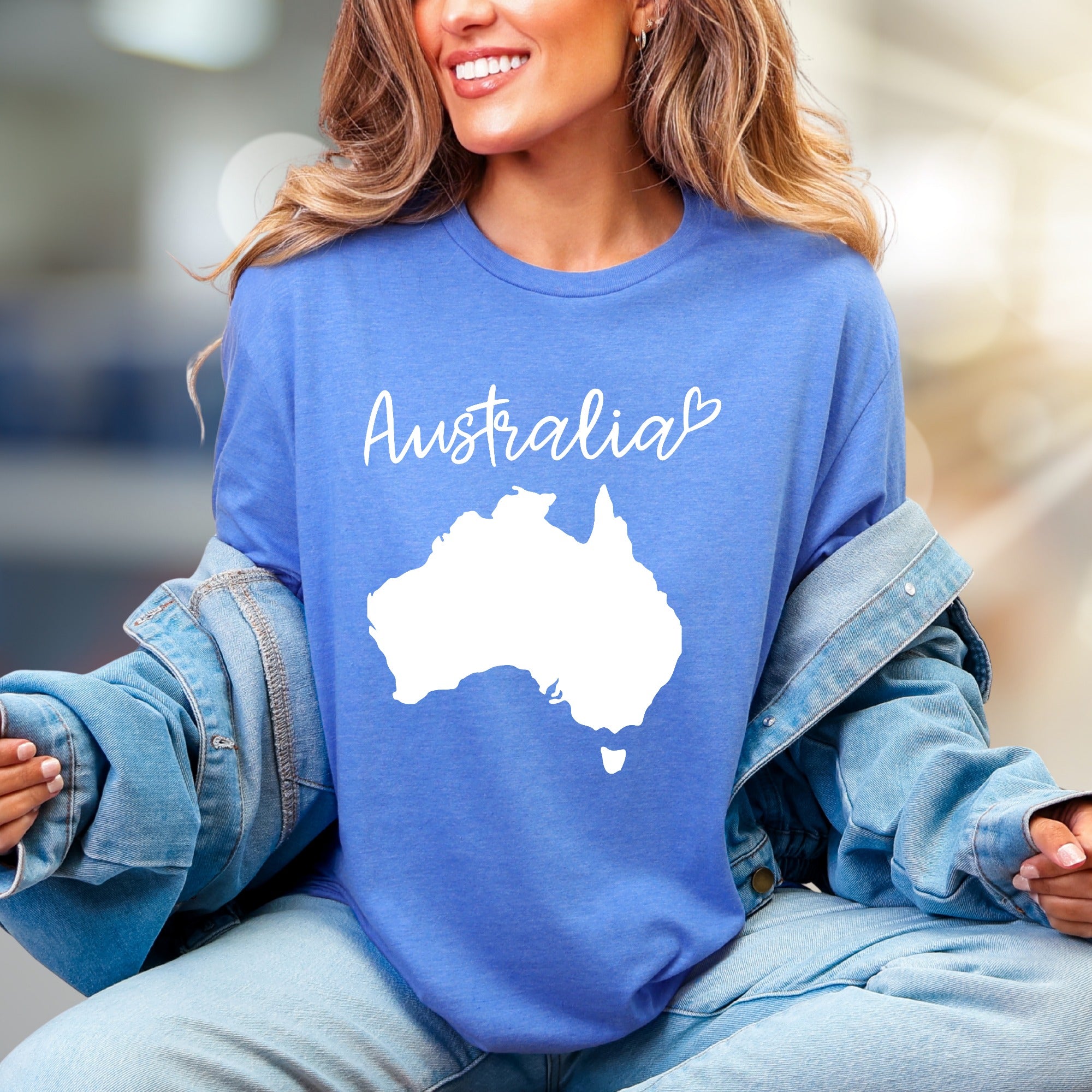 "Australia" Map Heart Graphic Tee, a Travel Lover's Pick for Everyday Style