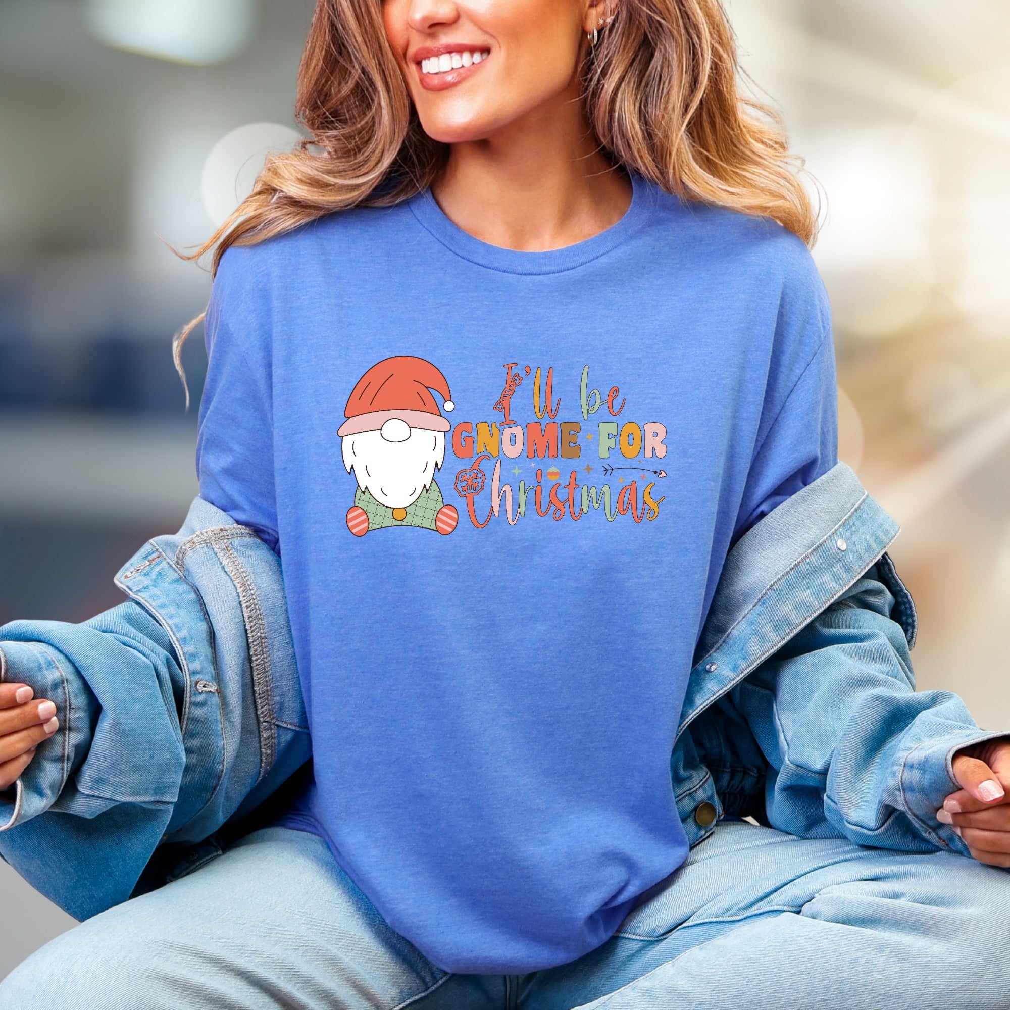 "I'll be Gnome For Christmas" Festive Gnome Graphic Tee, a Holiday Pick for Everyone