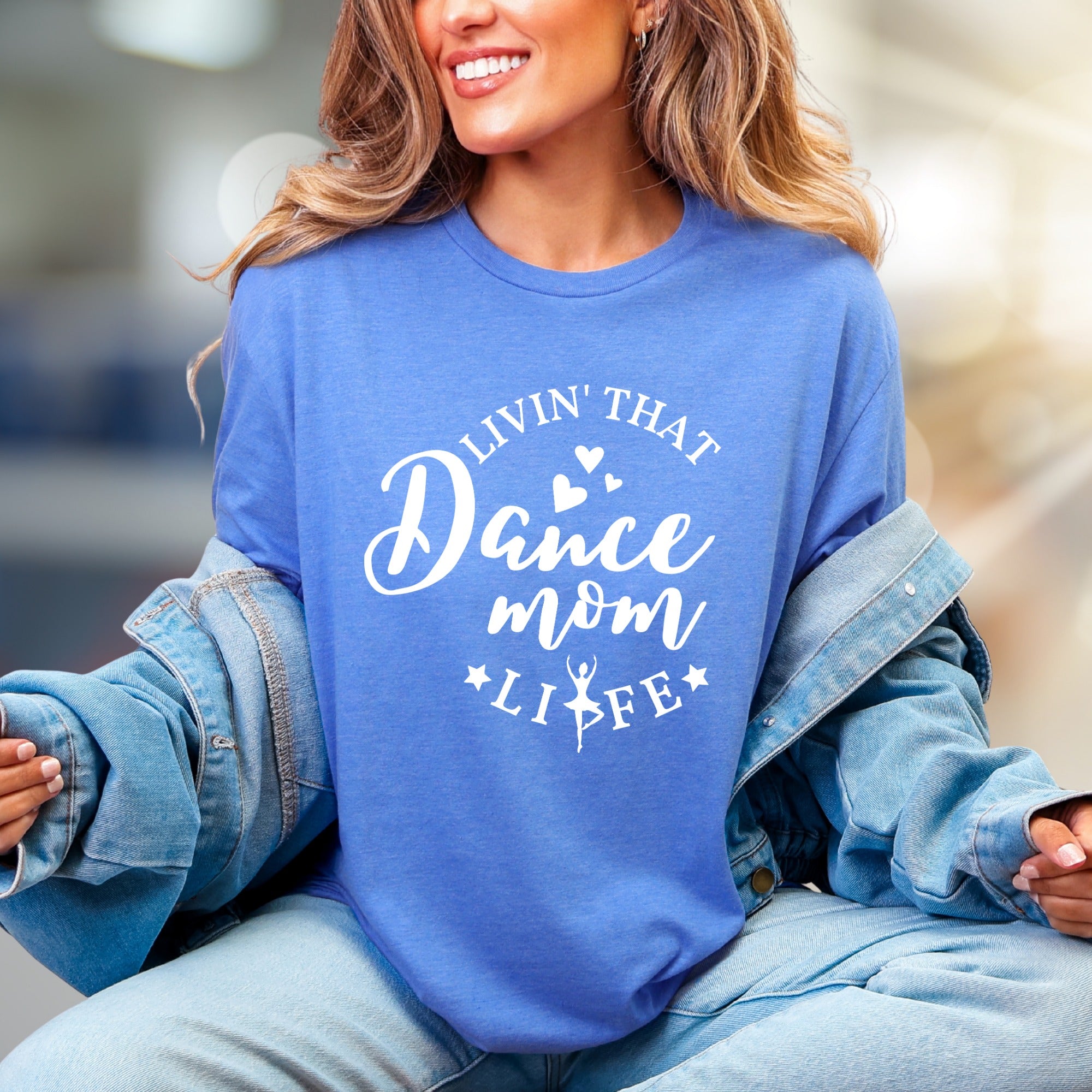 "Livin' That Dance Mom Life" Ballerina Graphic Tee, a Heartfelt Pick for Dance Parents