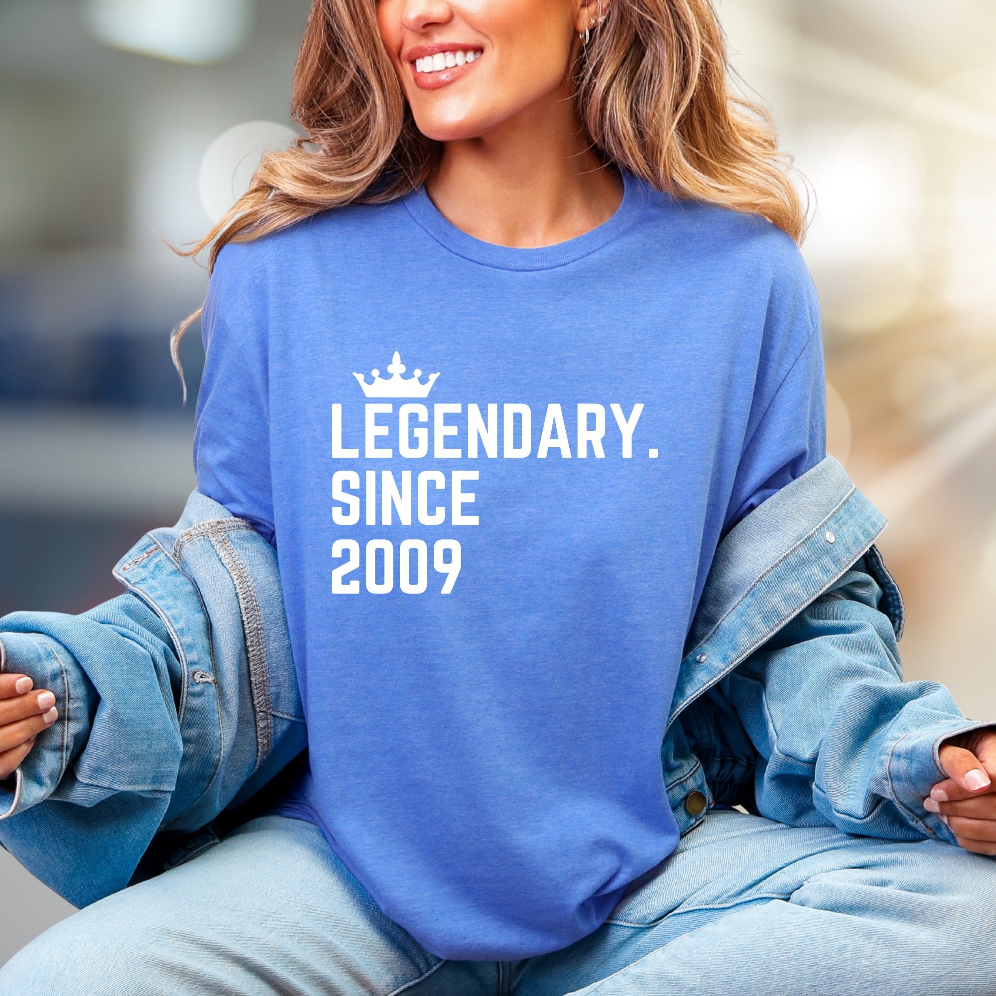 "Legendary Since 2009" Crown Graphic Tee, a Birthday Vibe Pick for Everyone
