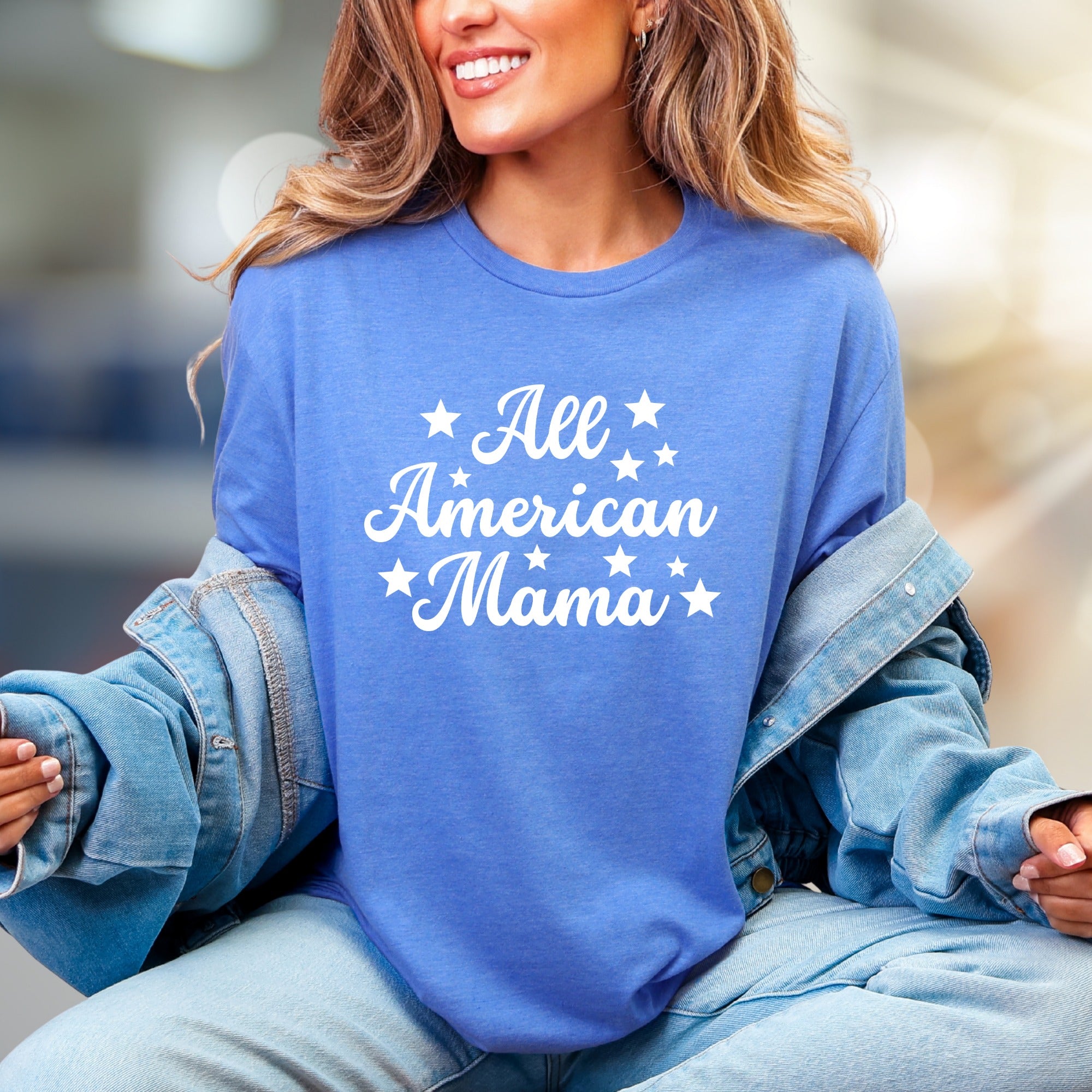 "All American Mama" Starry Graphic Tee, an Independence Day Pick for Moms