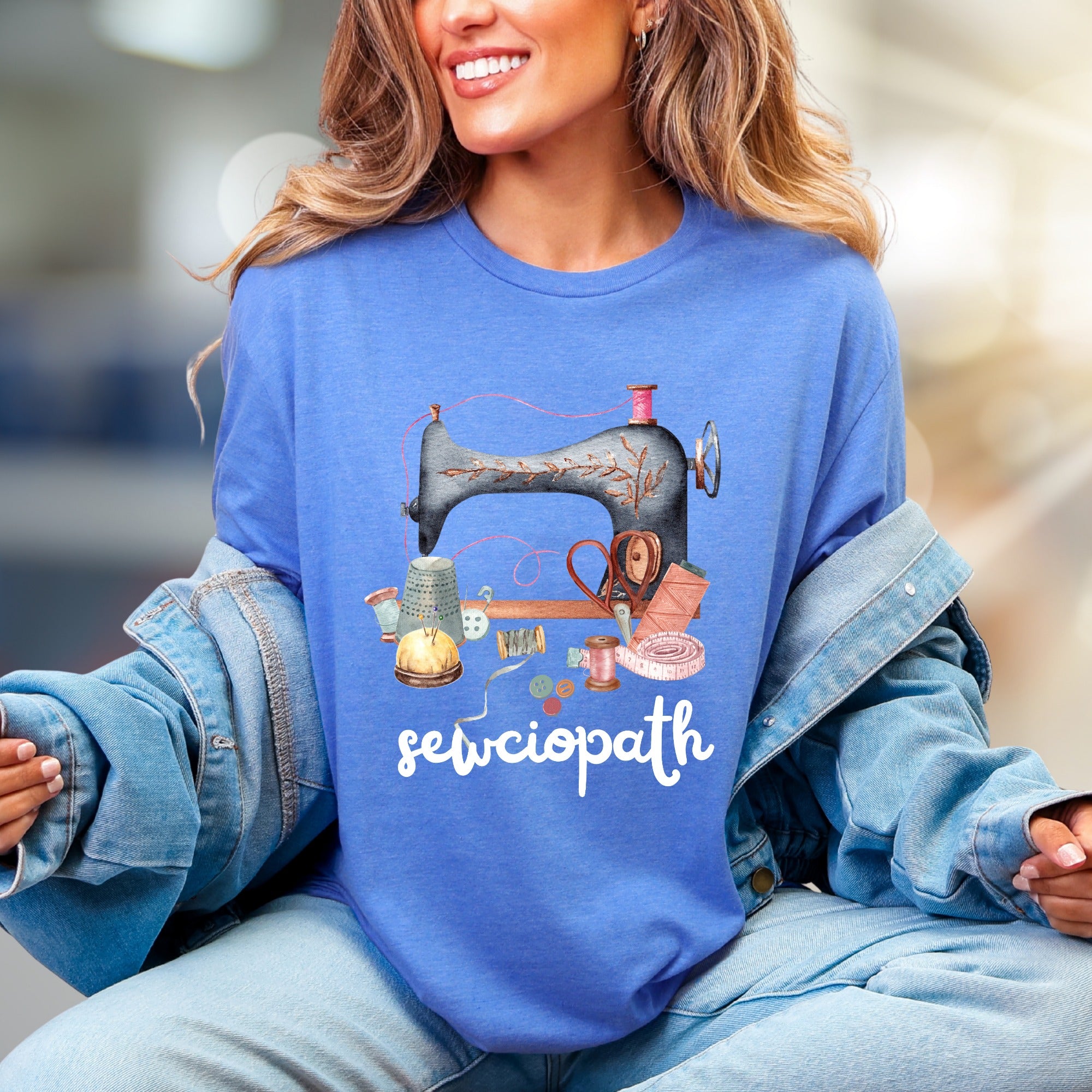 "Sewciopath" Craft Core Graphic Tee, a Quirky Pick for Sewing Enthusiasts