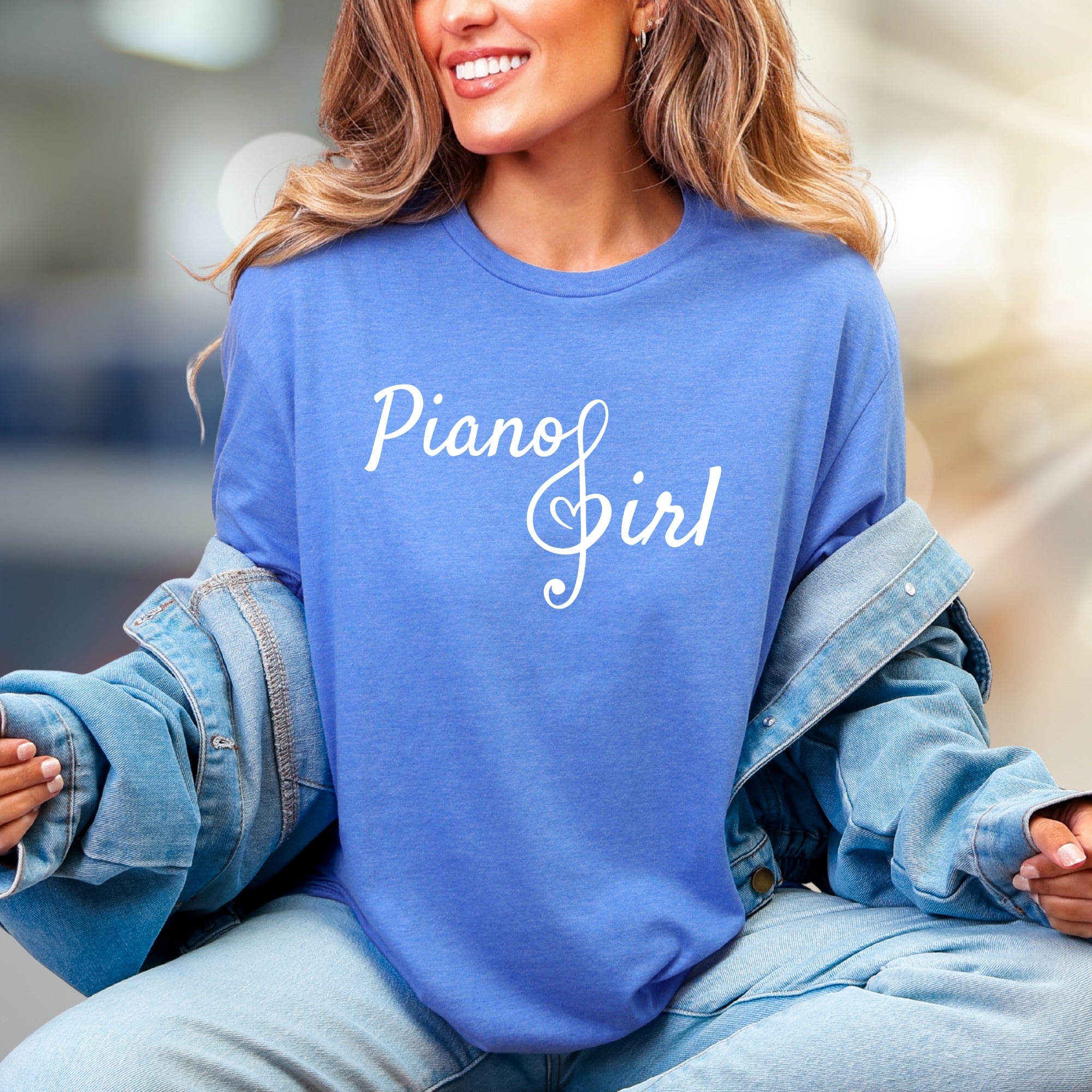 “Piano Girl” Music Lover Graphic Tee, a Melodious Pick for Musicians