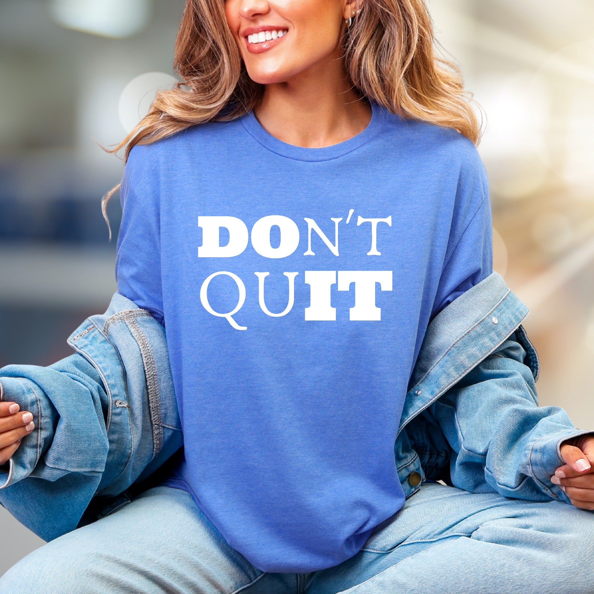 "DON'T QUIT" Motivational Graphic Tee, an Empowering Pick for Achievers