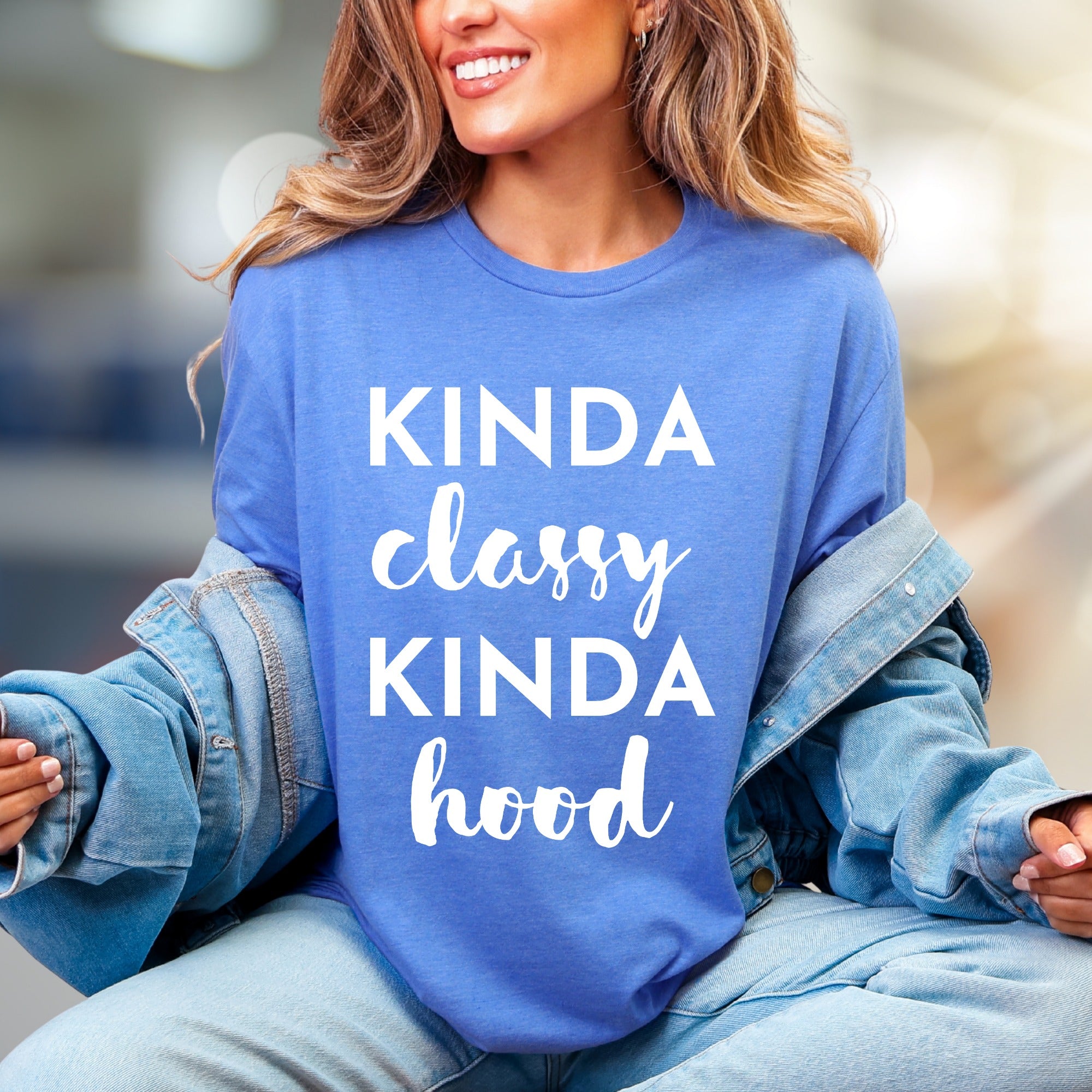 "KINDA Classy KINDA Hood" Vibe Graphic Tee, a Bold Statement for Modern Style