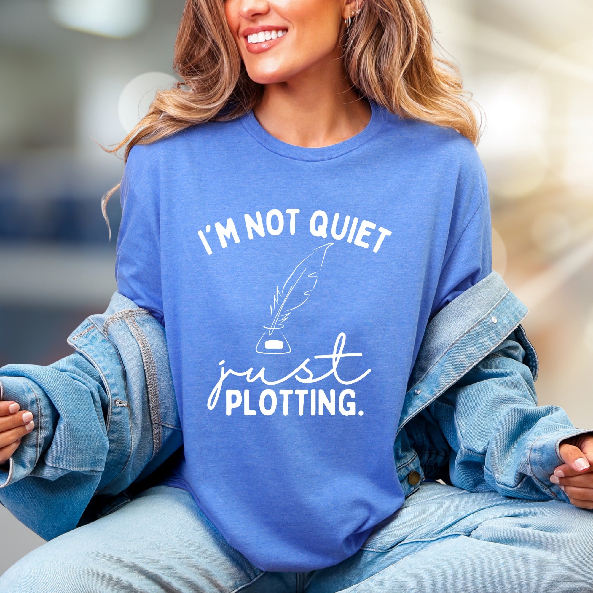 "I'm Not Quiet, Just Plotting." Writer's Graphic Tee, Thoughtful Pick for Creatives