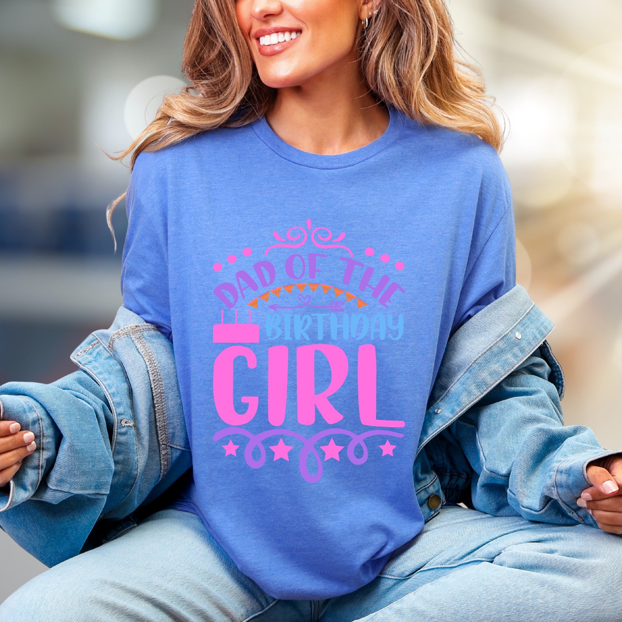 "Dad of the Birthday Girl" Vibrant Celebration Tee, a Family Pick for Dads