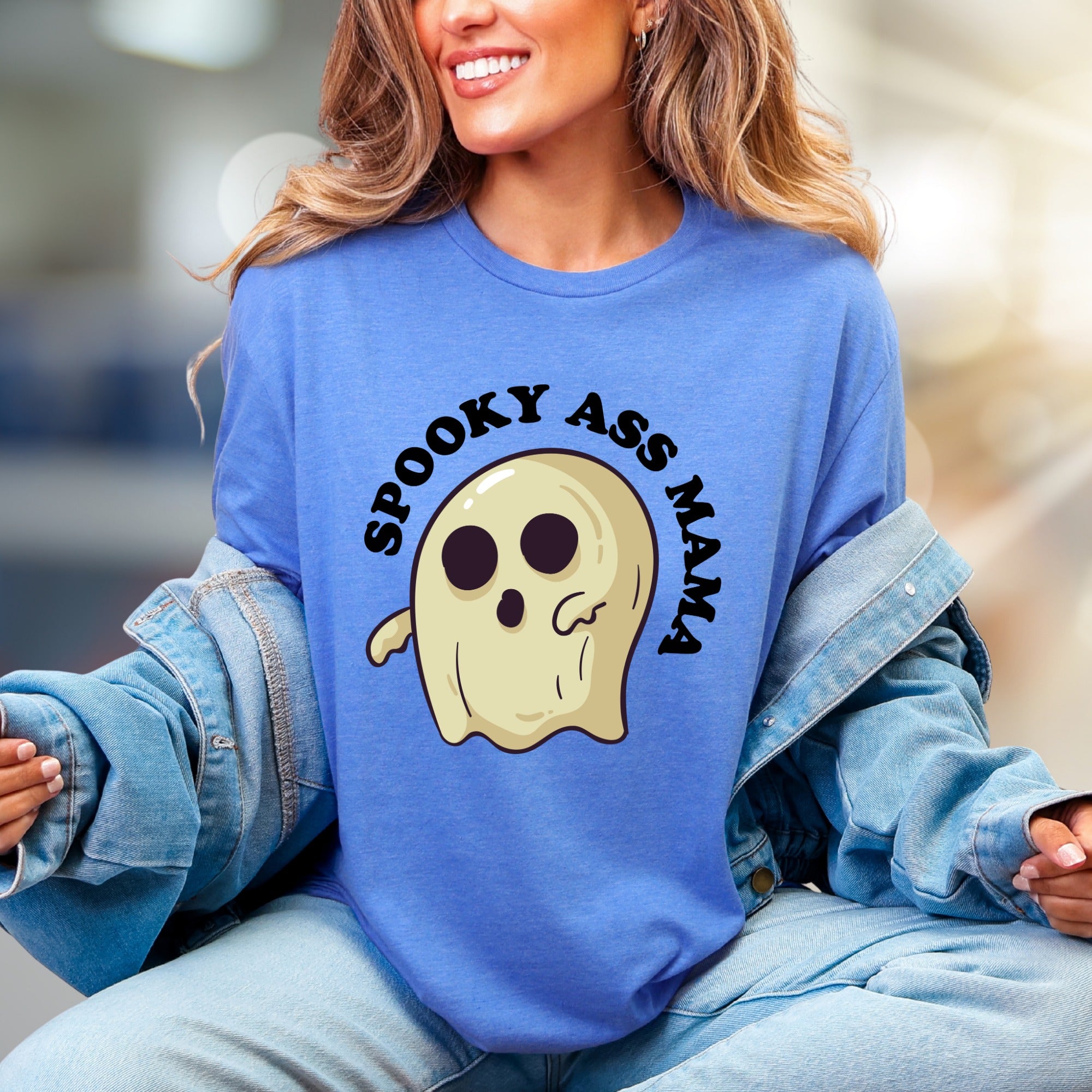 “SPOOKY ASS MAMA” Ghost Graphic Tee, a Halloween Vibe for Moms