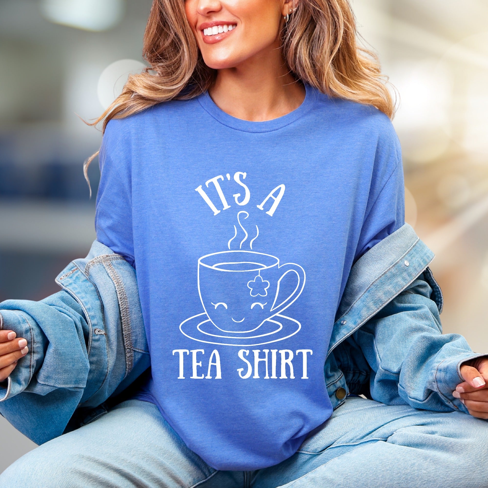 "It's a Tea Shirt" Whimsical Tea Cup Graphic Tee, a Cozy Pick for Tea Lovers