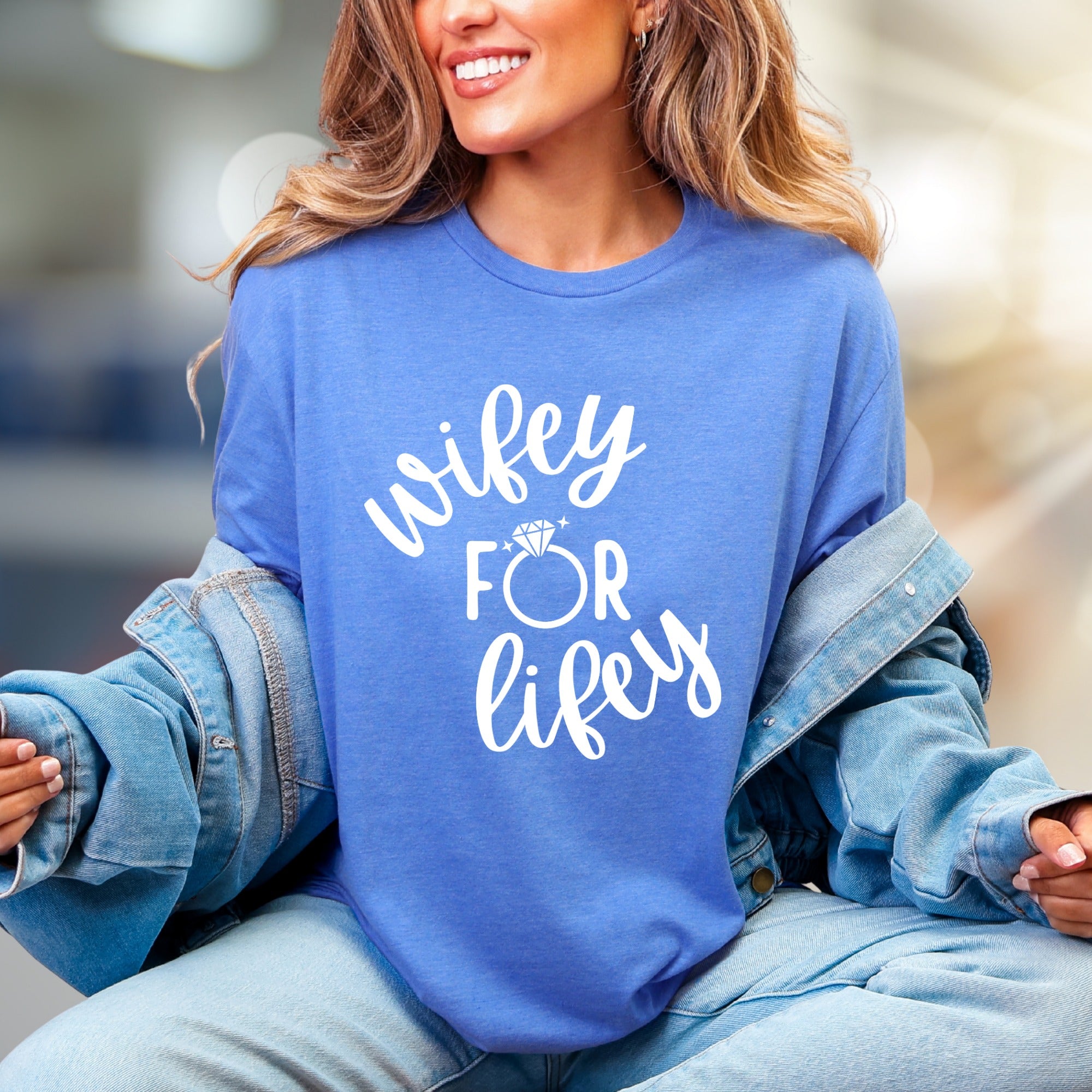 "Wifey For Lifey" Engagement Ring Graphic Tee, a Bridal Shower Pick for Future Wives