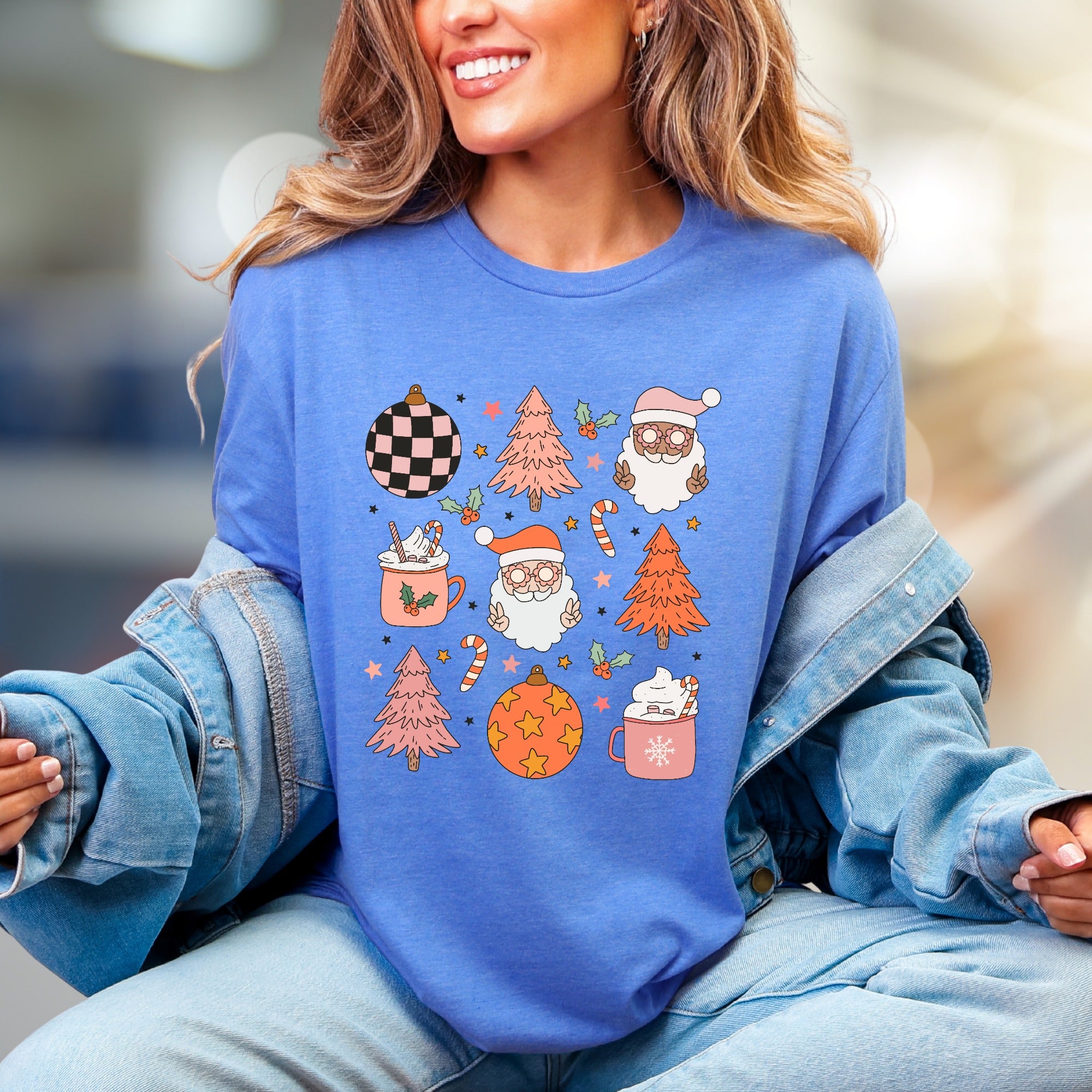 Retro Christmas Santa & Hot Cocoa Graphic Tee, A Cozy Holiday Pick for Everyone
