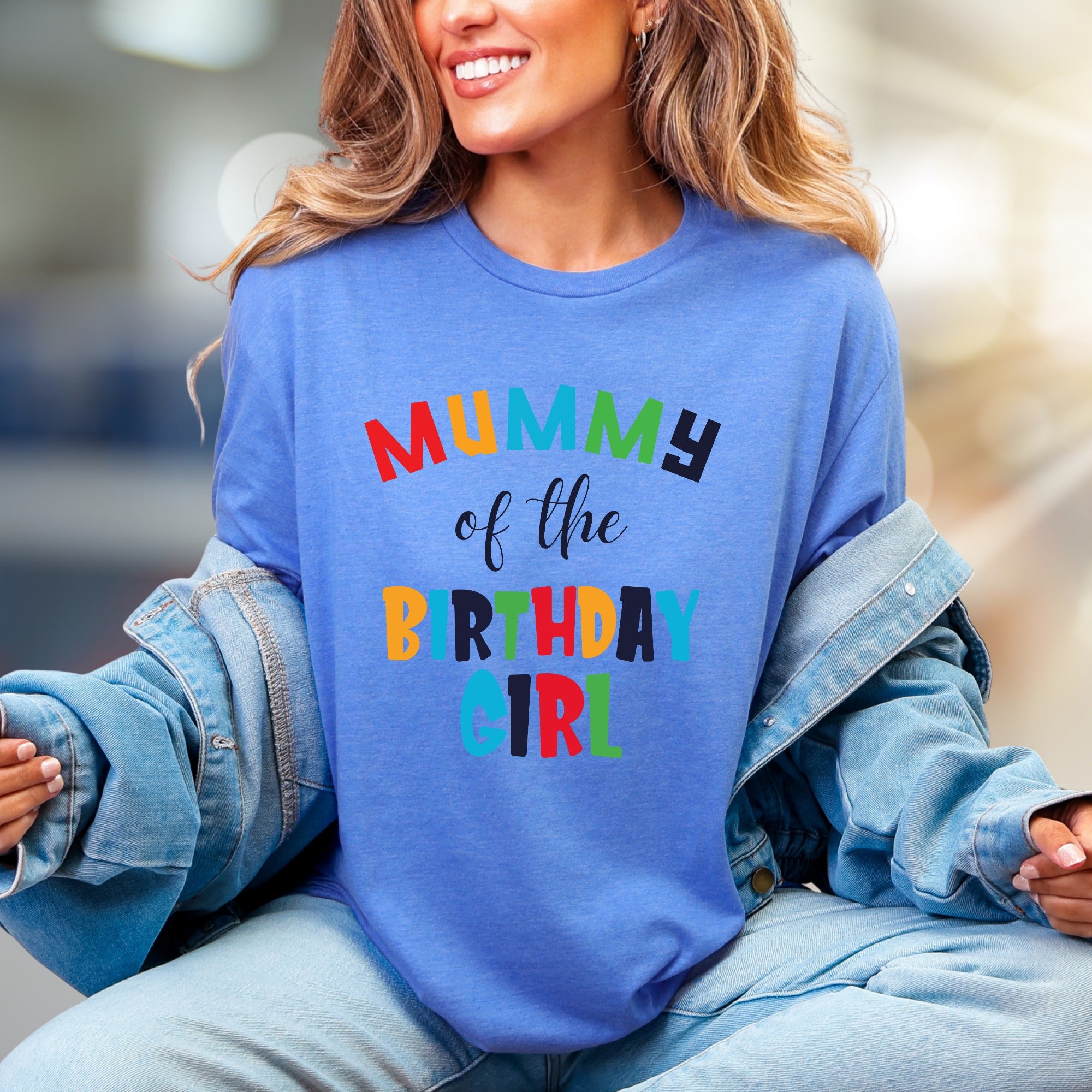 "Mummy of the Birthday Girl" Colorful Fun Graphic Tee, a Celebration Pick