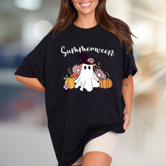 "Summerween" Spooky Cute Ghost Graphic Tee, a Whimsical Autumn Pick for Halloween Lovers