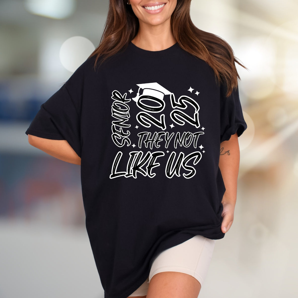Senior 20 They Not Like Us Cap - Graduation Spirit Graphic Tee, Statement Pick for Graduates
