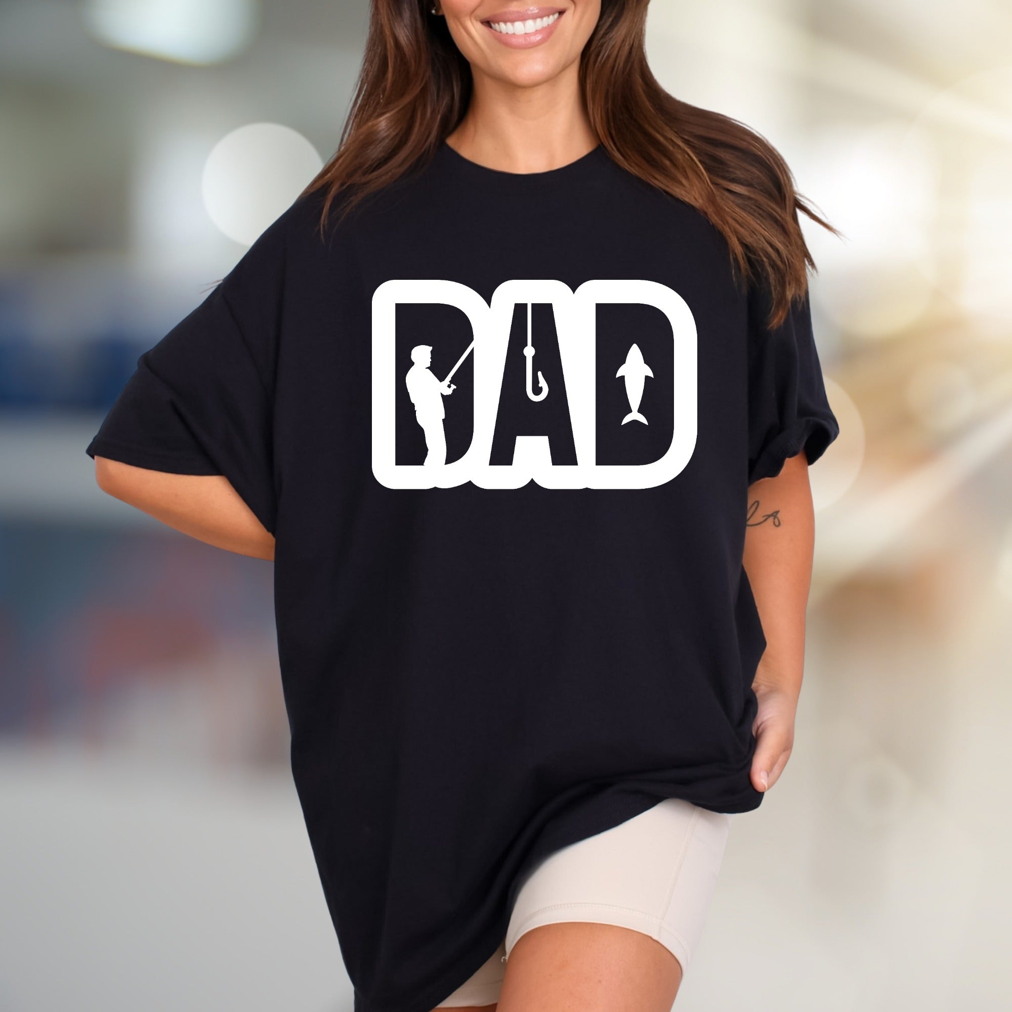 "DAD" Fishing Enthusiast Graphic Tee, a Heartfelt Pick for Fathers