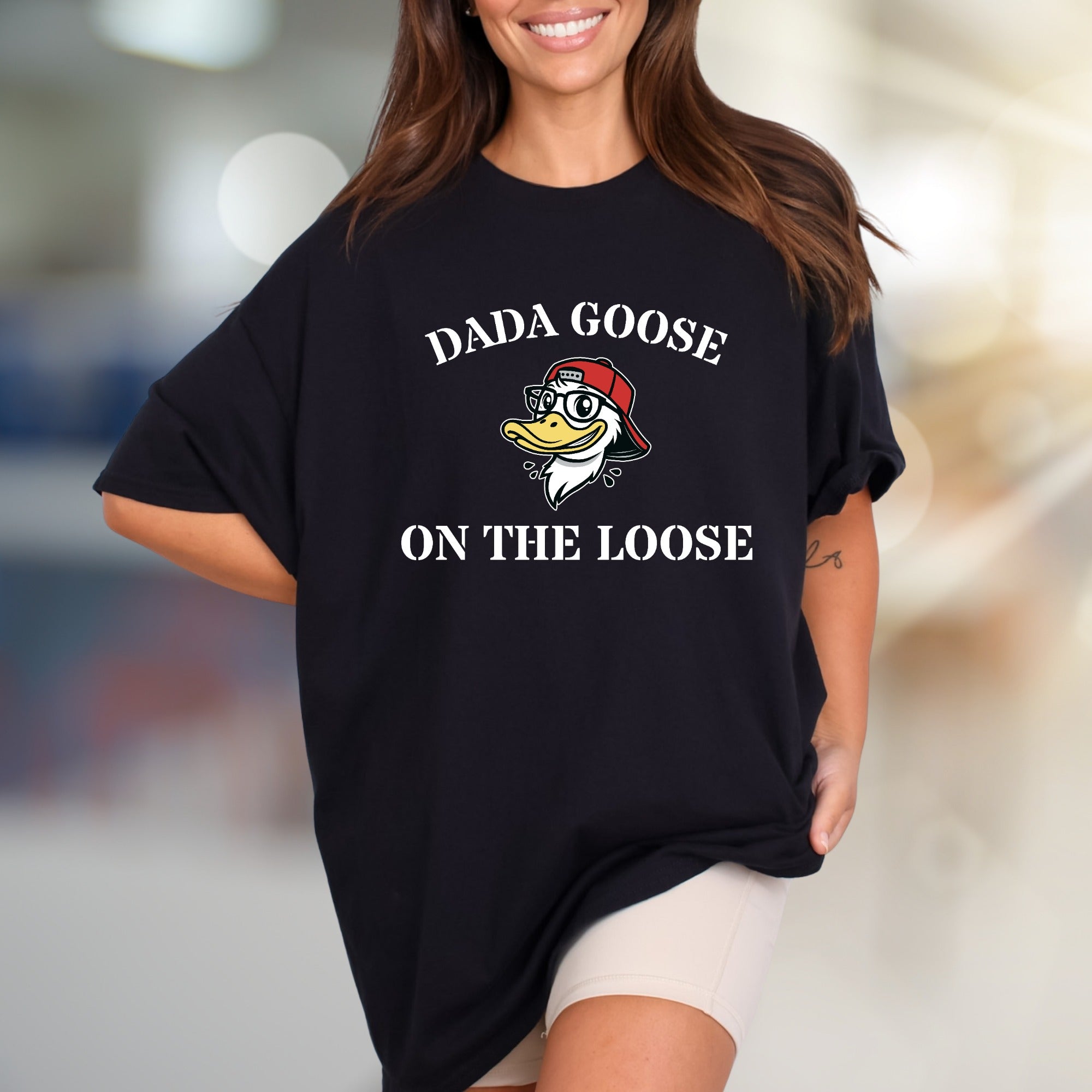 "Dada Goose On The Loose" Fun Dad Graphic Tee, a Novelty Pick for Dads