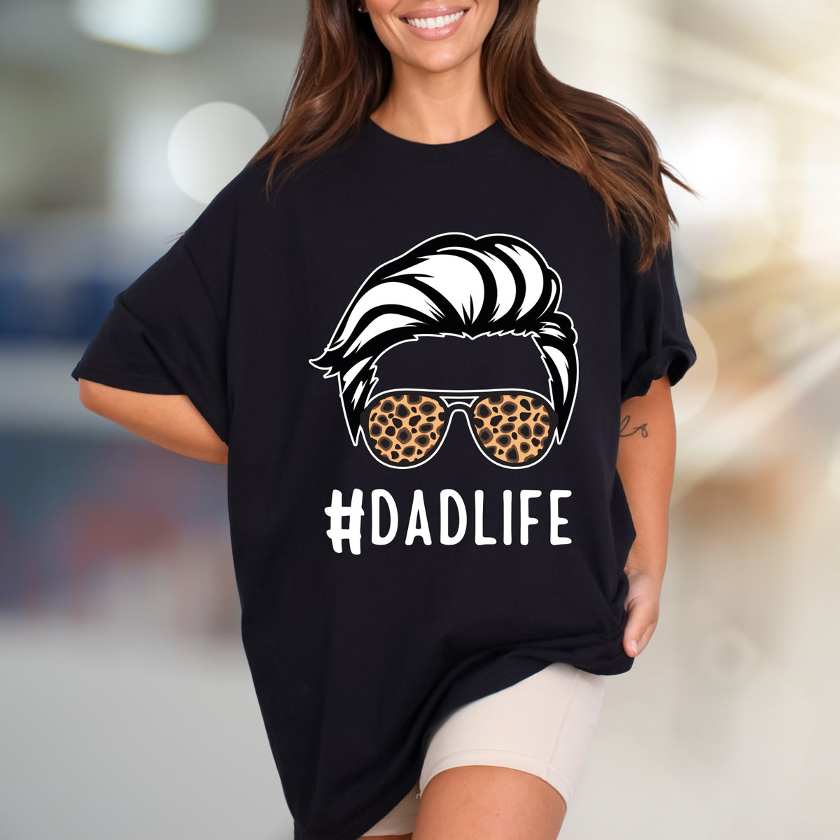 #DADLIFE Leopard Print Sunglasses Graphic Tee, a Father's Day Pick for Cool Dads