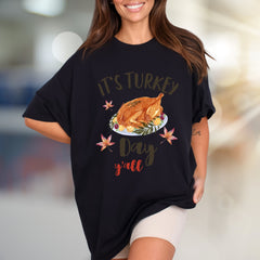 "It's Turkey Day Y'all" Thanksgiving Graphic Tee, a Festive Pick for Celebration