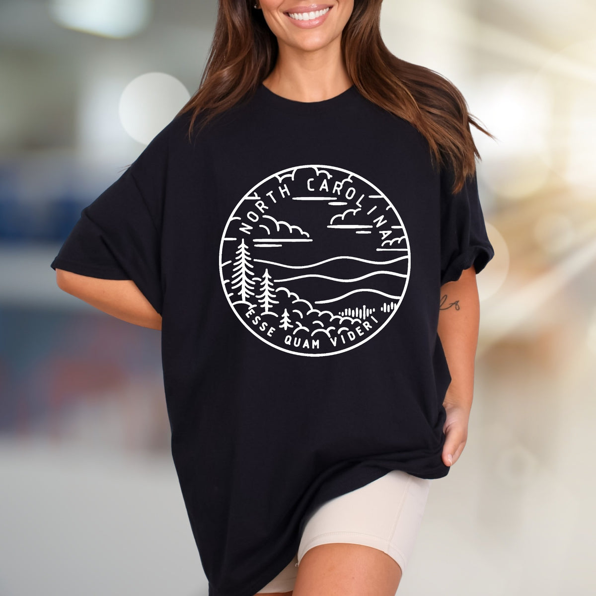 "North Carolina Esse Quam Videri" Minimalist Graphic Tee, a State Pride Pick for Locals & Visitors