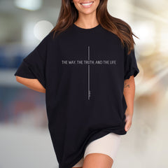 "THE WAY, THE TRUTH, AND THE LIFE" Minimalist Cross Graphic Tee, a Faith-Inspired Pick for Believers