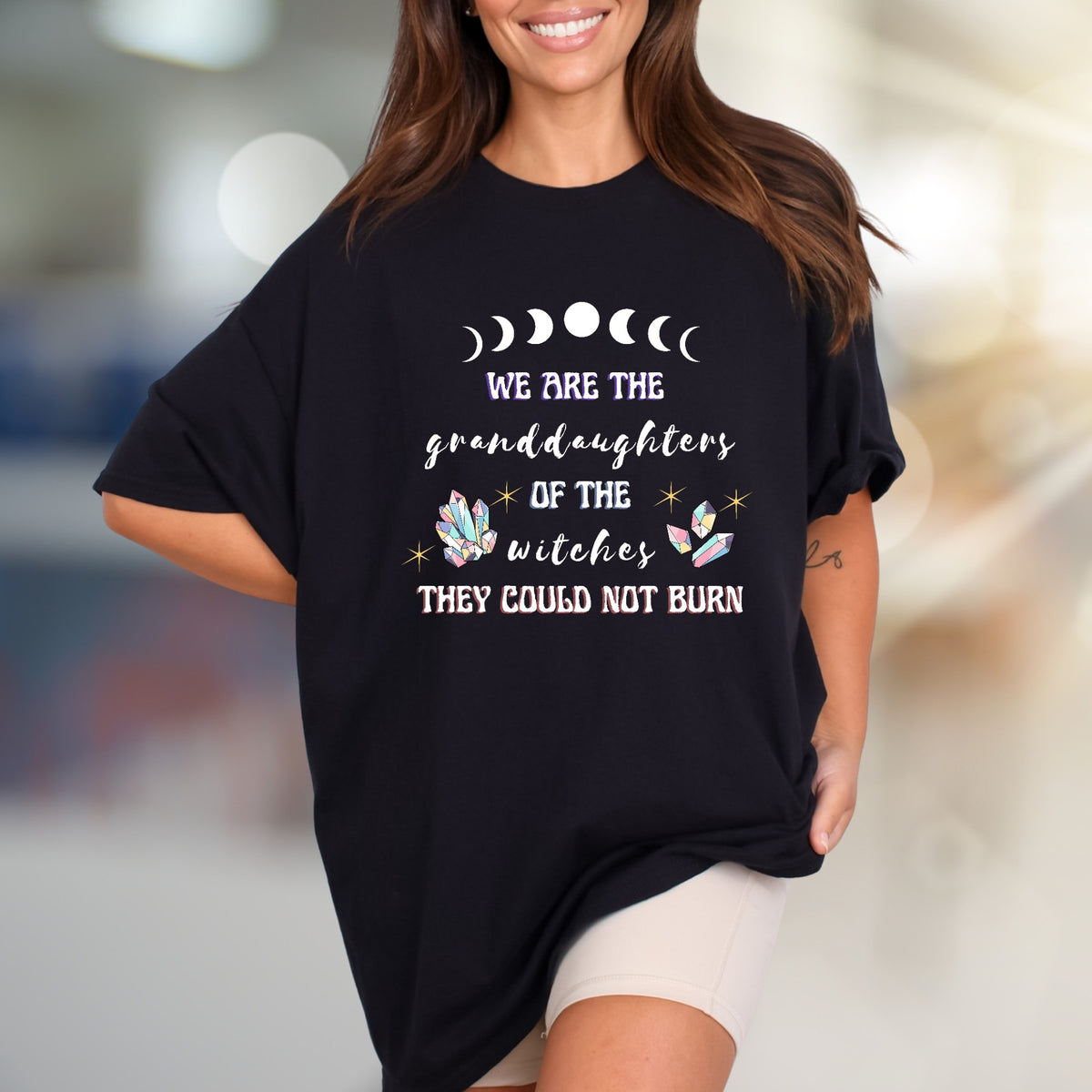 "We Are The Granddaughters" Witchy Moon Phases Graphic Tee, a Empowering Statement for Free Spirits