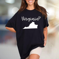 "Virginia" State Outline Graphic Tee, a Hometown Pride Pick for Enthusiasts