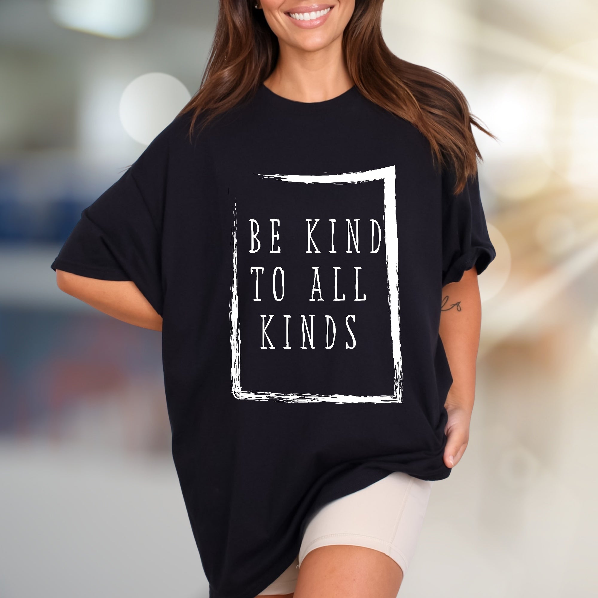 "BE KIND TO ALL KINDS" Empathy Graphic Tee, an Inspirational Pick for Advocates
