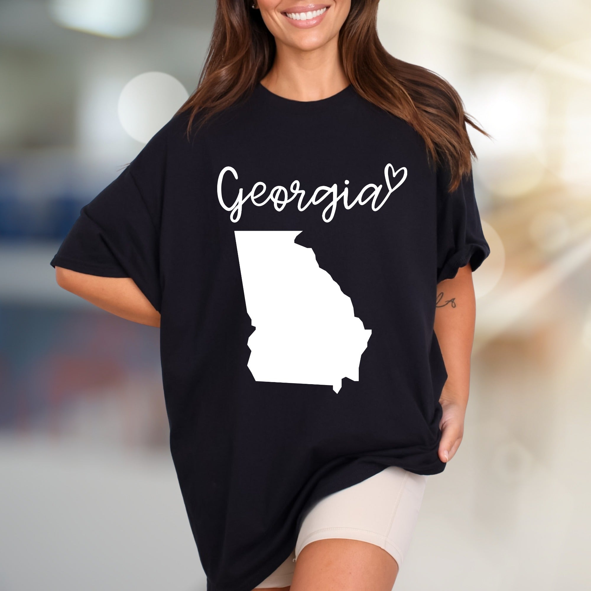 "Georgia" State Outline Graphic Tee, a Southern Pride Pick for Travelers