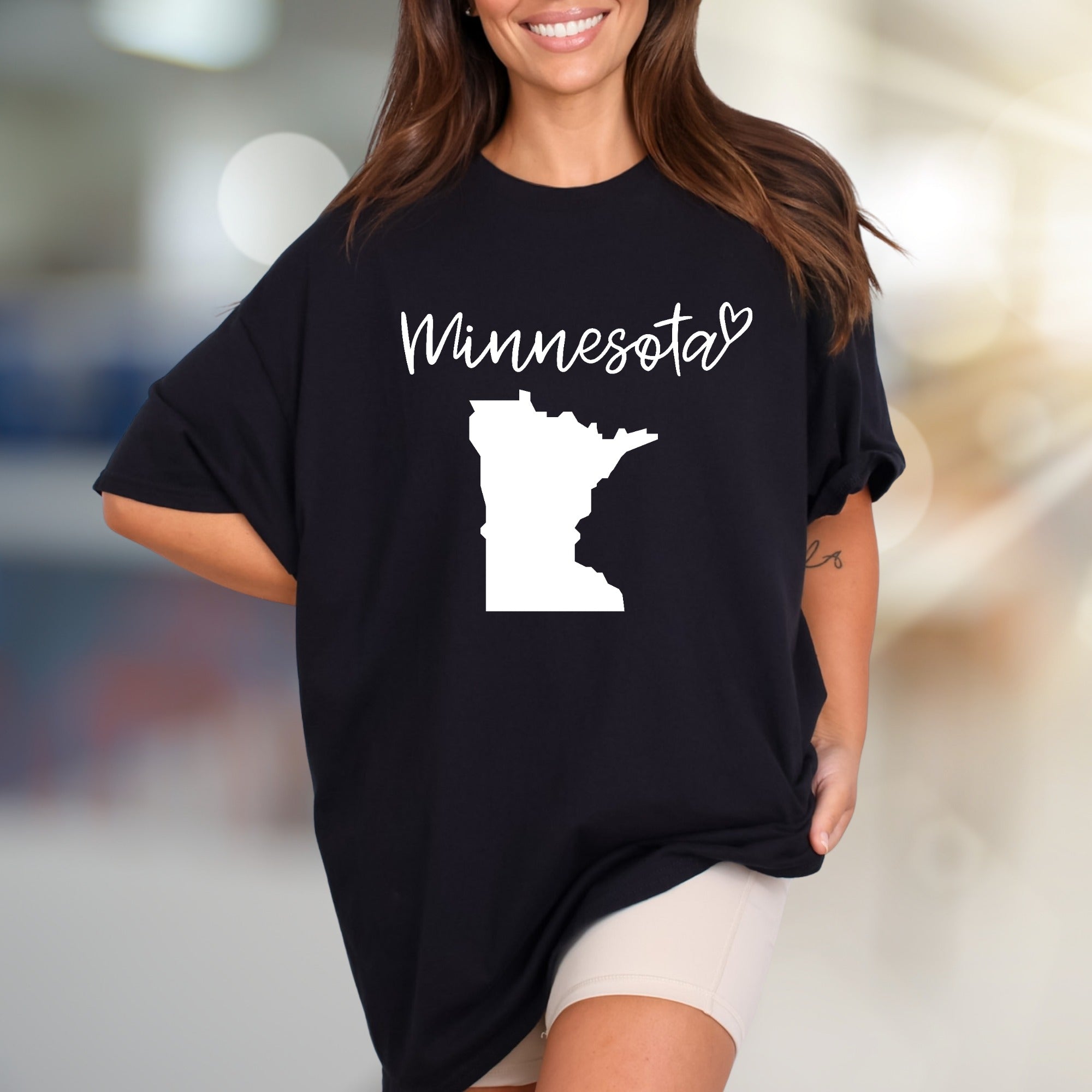 "Minnesota" State Love Graphic Tee, a Hometown Pride Pick for Enthusiasts