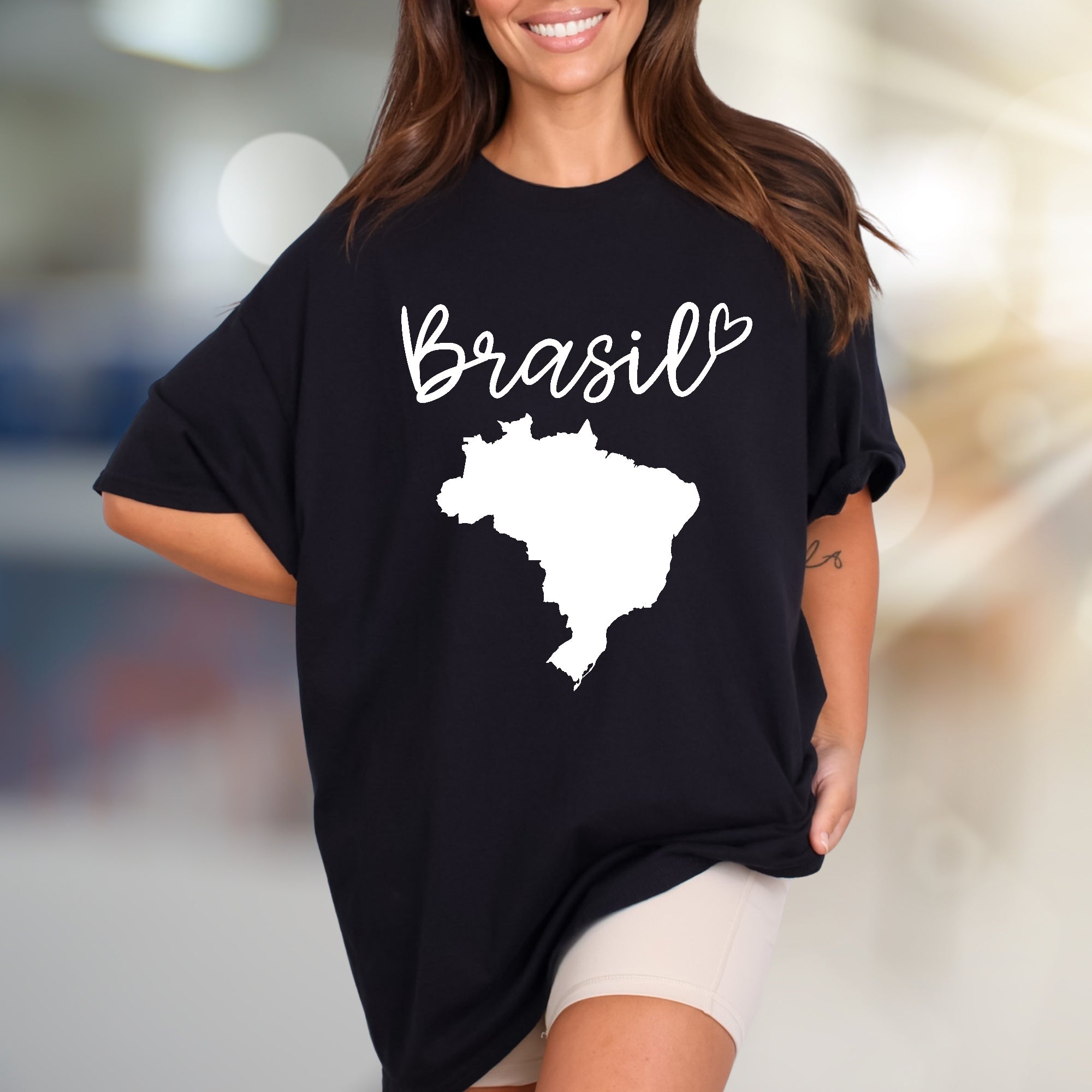 "Brasil" Map Graphic Tee, a Patriotic Pick for Travelers & Culture Lovers