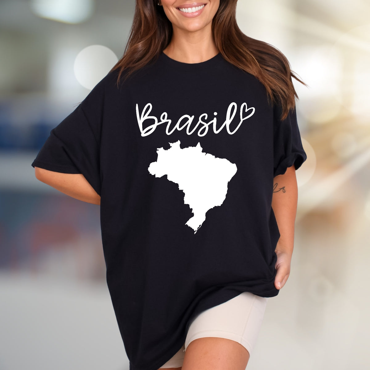"Brasil" Map Graphic Tee, a Patriotic Pick for Travelers & Culture Lovers