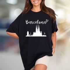 “Barcelona” Cityscape Graphic Tee, A Travel Enthusiast's Urban Pick