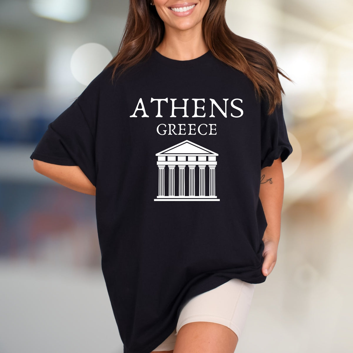 "ATHENS GREECE" Landmark Graphic Tee, a Travel Souvenir for Culture Lovers
