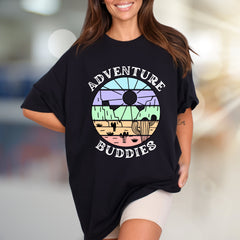 "Adventure Buddies" Desert Vibes Graphic Tee, a Retro-Style Pick for Travelers