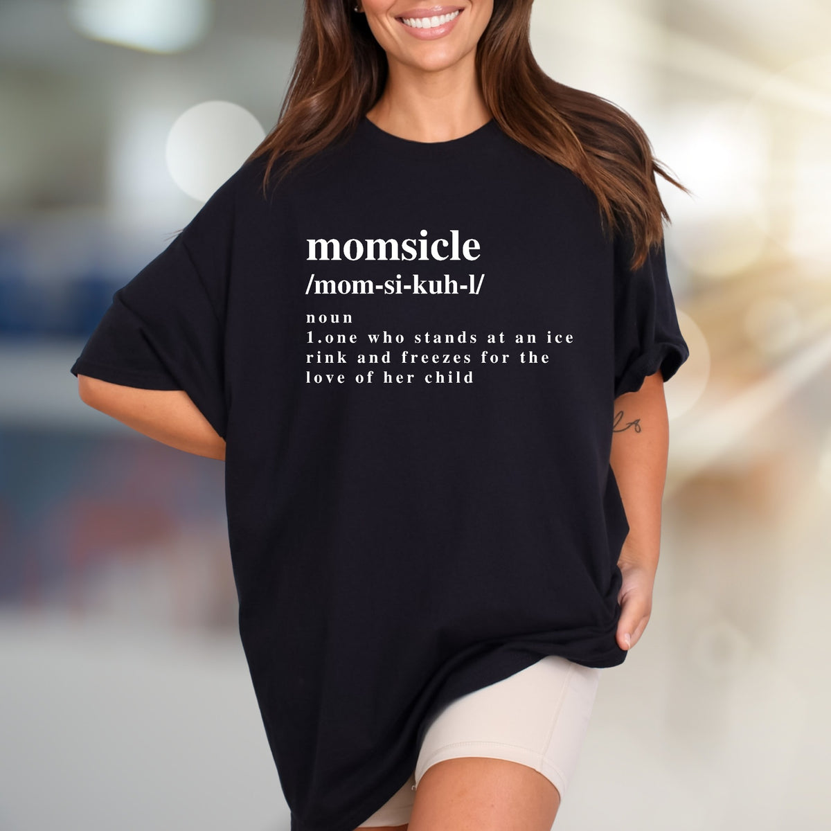 “Momsicle” Definition Graphic Tee, A Humorous Mom Life Pick for Ice Rink Parents