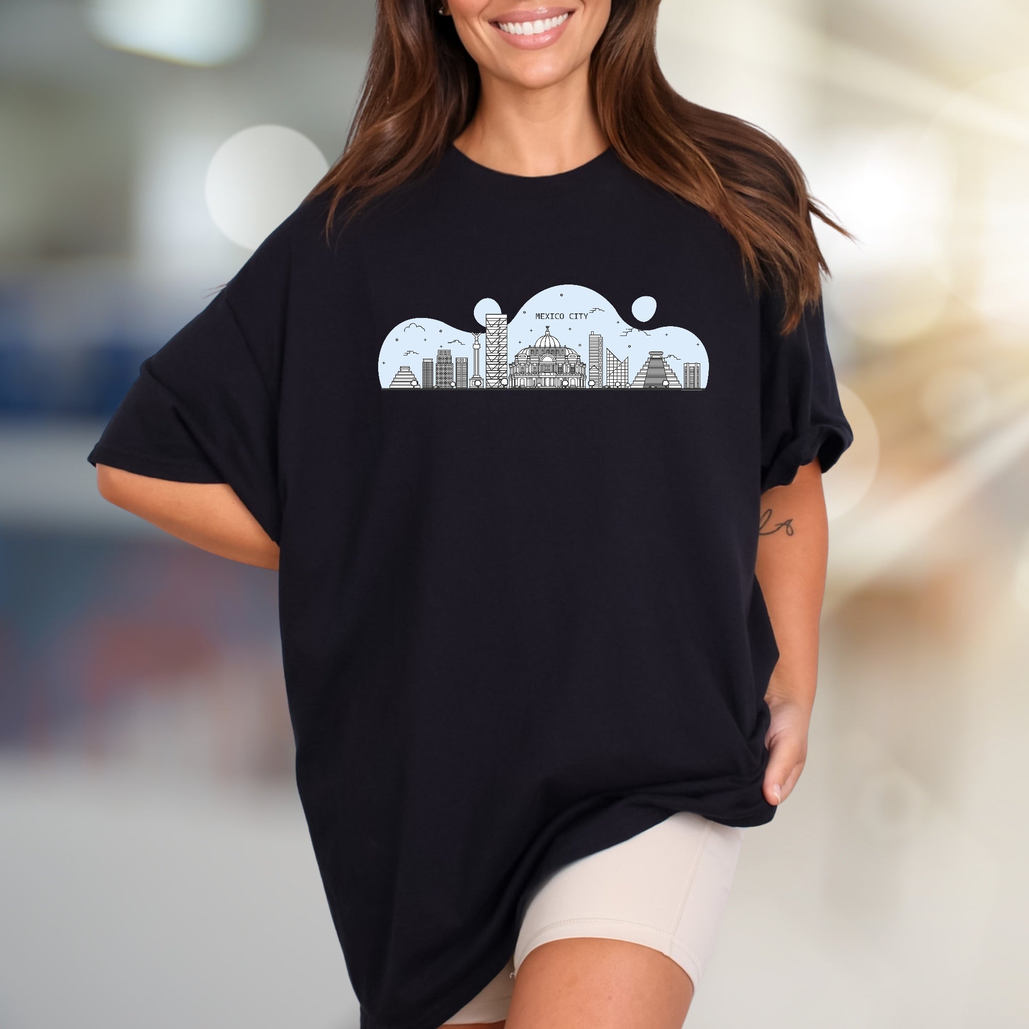 "Mexico City" Skyline Graphic Tee, a Travel Souvenir for City Explorers