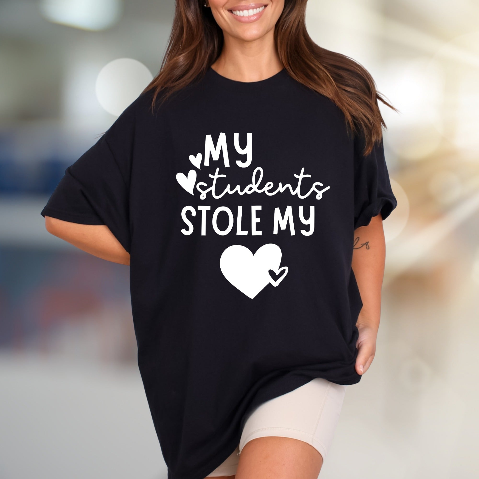 "MY Students Stole My Heart" Teacher Appreciation Graphic Tee, a Delightful School Day Pick for Educators