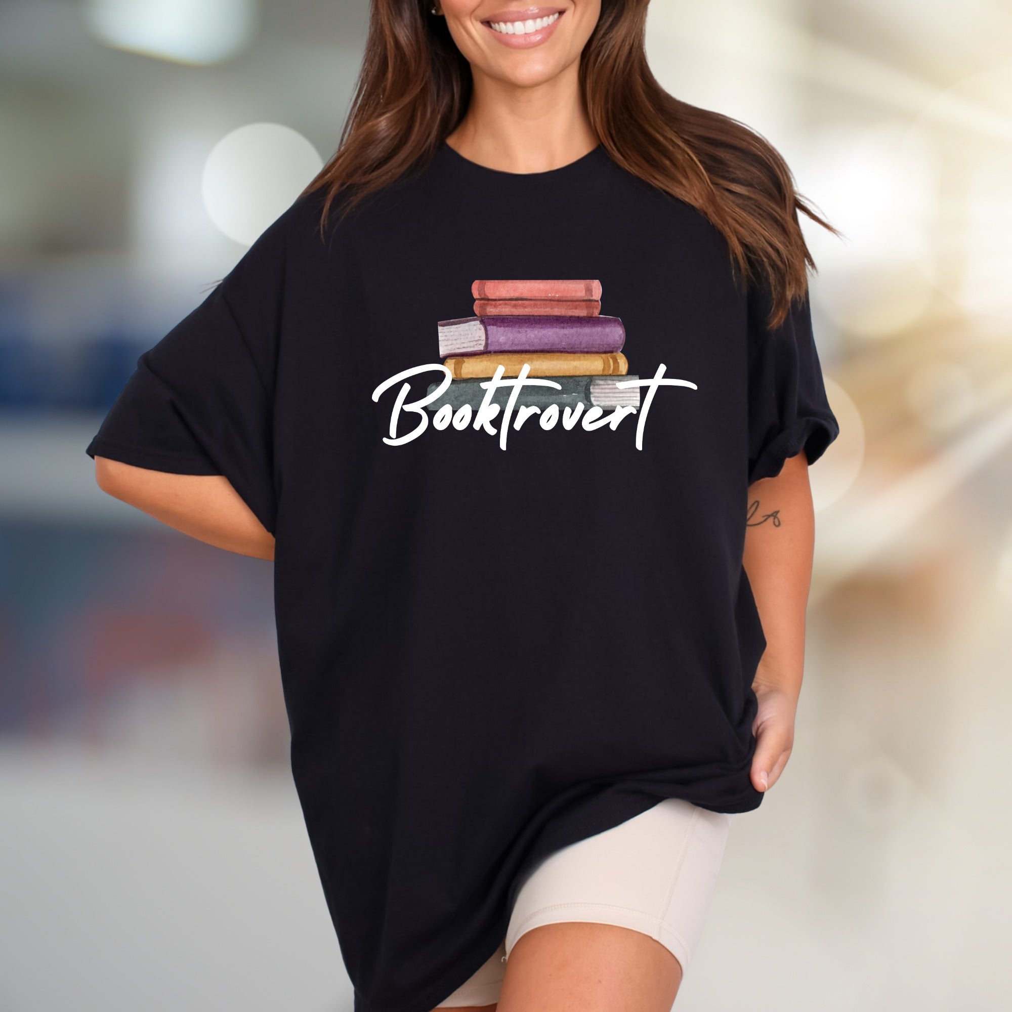 "Booktrovert" Book Lover Graphic Tee, a Cozy Niche Pick for Readers