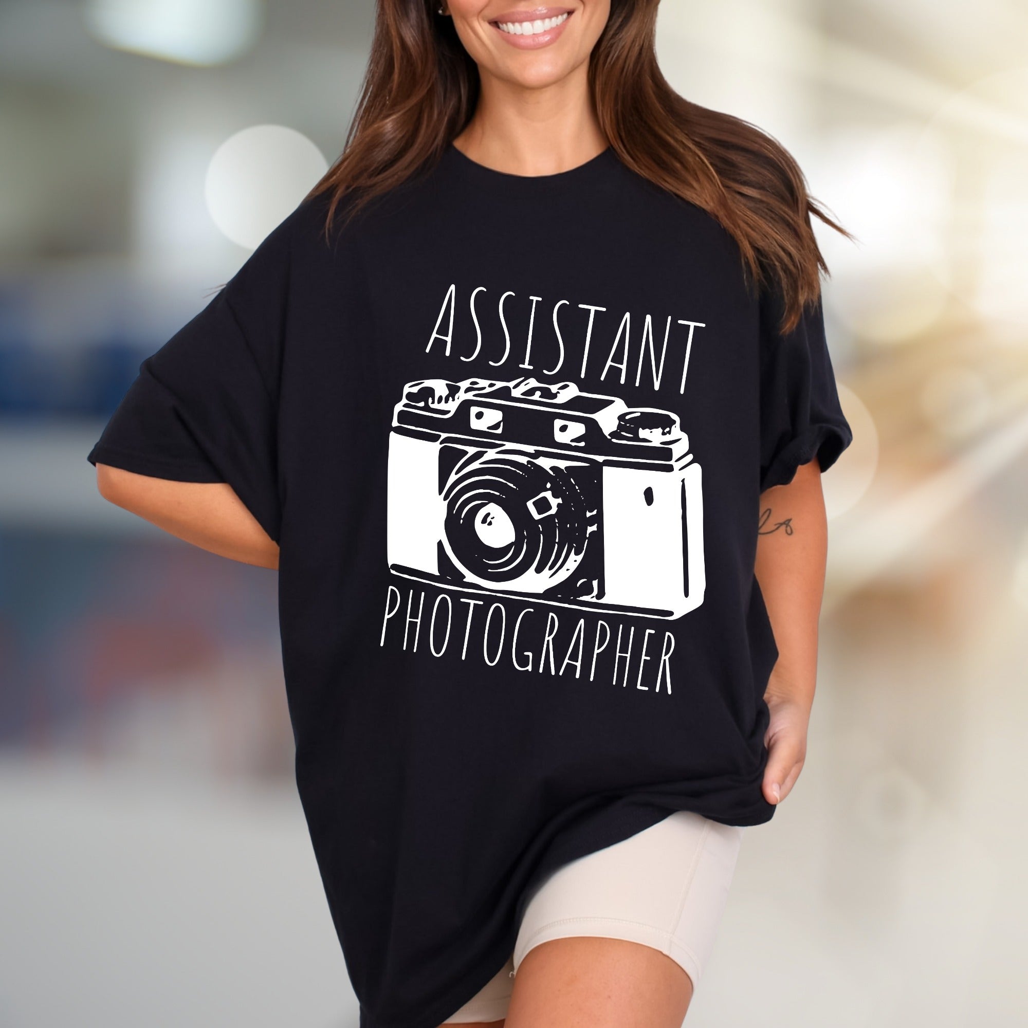 "ASSISTANT PHOTOGRAPHER" Vintage Camera Graphic Tee, a Photography Lover's Unisex Tee