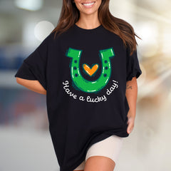"Have a Lucky Day!" Horseshoe Graphic Tee, a St. Patrick's Day Pick for Everyone