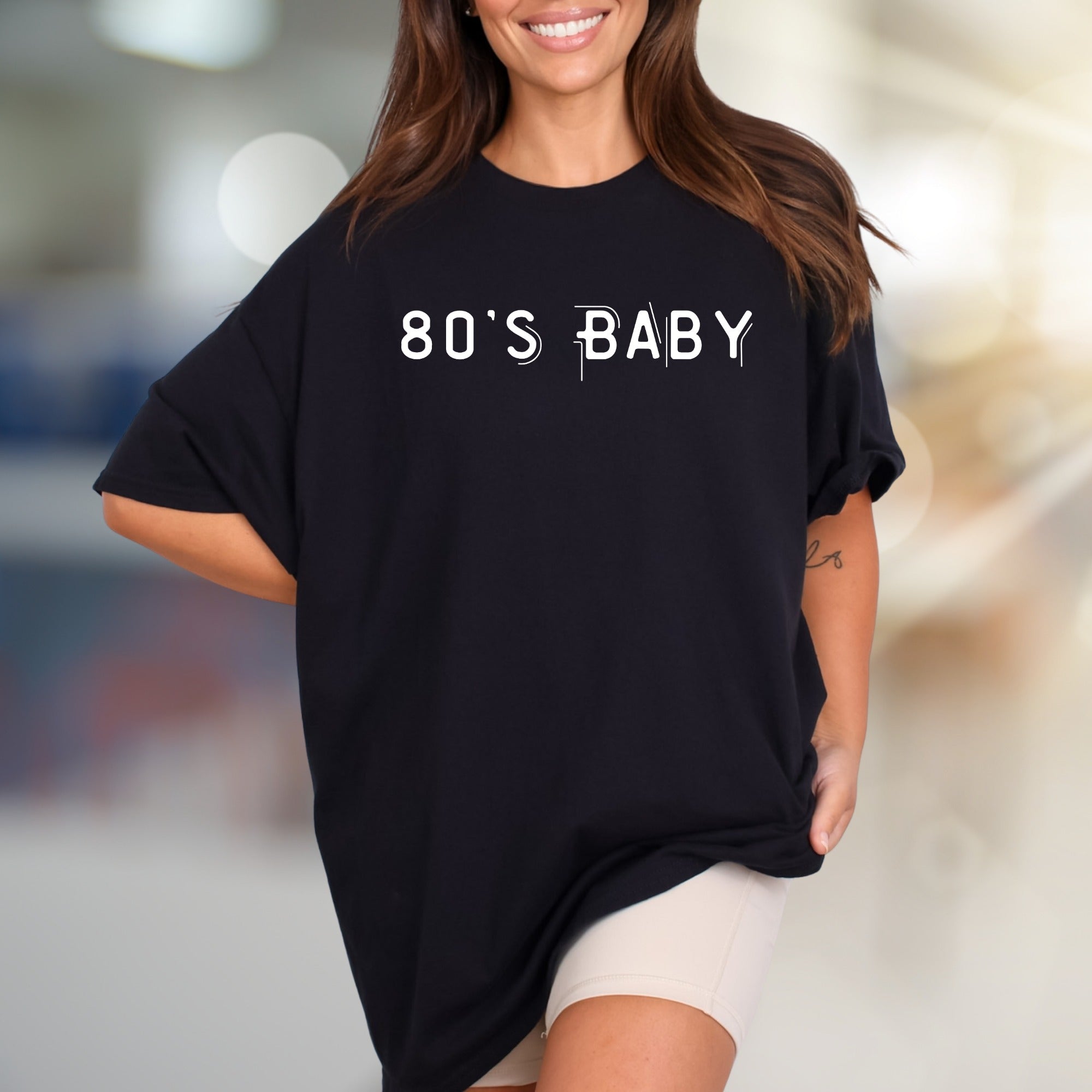 "80'S BABY" Retro Graphic Tee, a Nostalgia Pick for Millennials