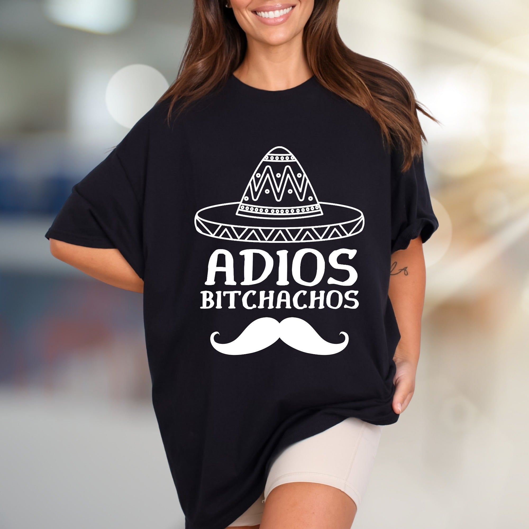 "ADIOS BITCHACHOS" Sombrero Humor Graphic Tee, A Playful Farewell Unisex Tee