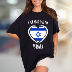 "I Stand With Israel" Patriotic Heart Graphic Tee, A Unity Pick for Supporters