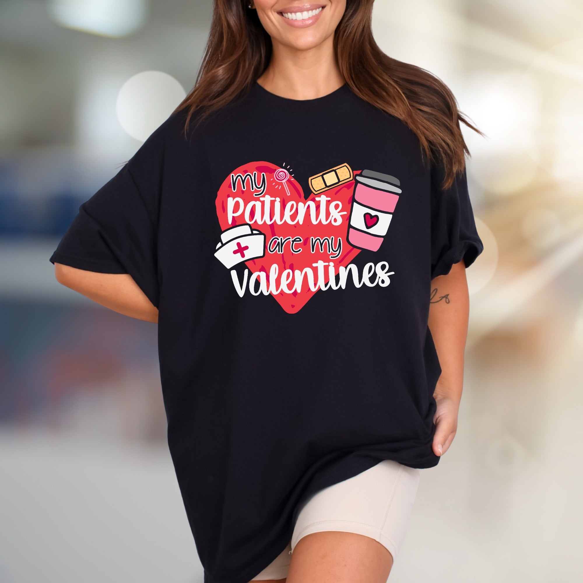 "My Patients Are My Valentines" Nurse Appreciation Graphic Tee, a Healthcare Hero Pick for Caregivers