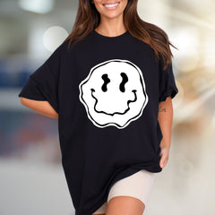 Melty Blob Smiley Face Graphic Tee, a Groovy Abstract Pick for Expressive Souls